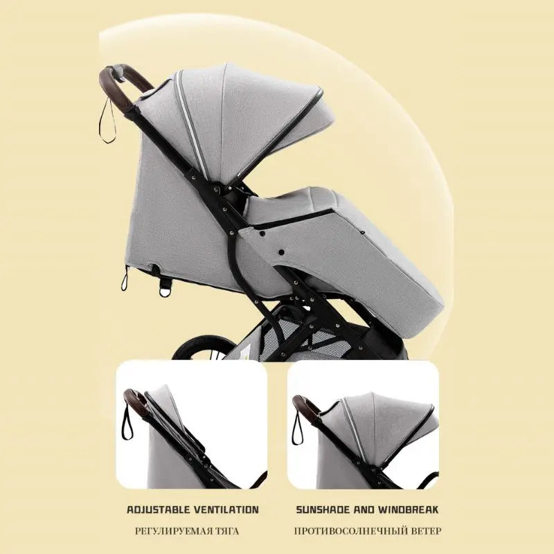 Ultra-Light Travel Baby Stroller (0–4 Years) – Foldable & Cabin-Friendly