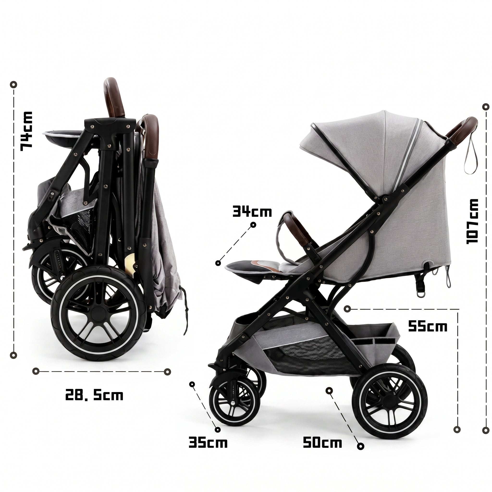 Ultra-Light Travel Baby Stroller (0–4 Years) – Foldable & Cabin-Friendly