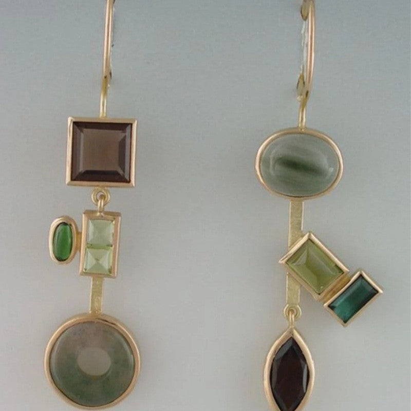 Green Stone Eye Earrings